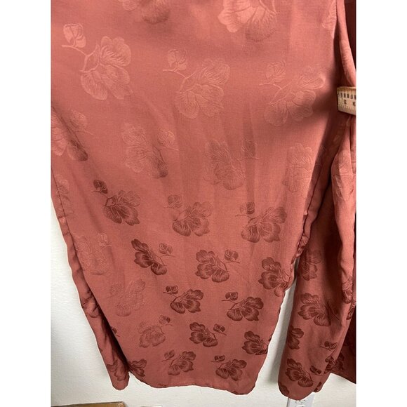Anthropologie Current Air Castille Wide-Leg Jacquard Floral Jumpsuit Large Mauve - Picture 10 of 16